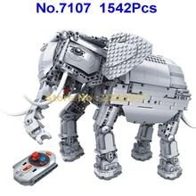 Winner 7107 1542pcs Creative Rc Remote Control Elephant Animal Electric Building Block Toy 2024 - buy cheap