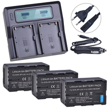 Bateria recarregável para sony, 3 peças, 2200mah vara bpu30 bp u30 + carregador rápido duplo lcd para sony xdcam ex pmw100 pmw150 pmw160 pmw200 2024 - compre barato