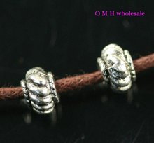 Omh atacado frete grátis 30 peças miçangas espaçadoras de prata tibetana descobertas joias contas de metal x 4mm zl123 2024 - compre barato