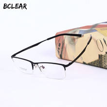 BCLEAR 2018 Fashion Titanium Spectacle Frames Pure Titanium Half Rim Eyeglasses Frame Ultralight Men's Casual Business Glasses 2024 - buy cheap