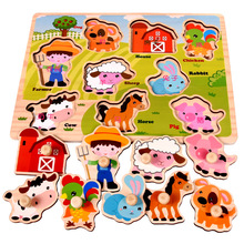 30cm juguetes de bebé Montessori rompecabezas de madera tablero de agarre de forma educativa a juego para niños dibujos animados vehículo niño regalo 2024 - compra barato