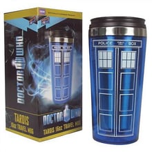 Hot Sale Doctor Dr. Who Tardis Coffee Cup With Lid Coffee Bottle Stainless Steel Interior Fashion Mug 450ml Creative Gifts 2024 - buy cheap