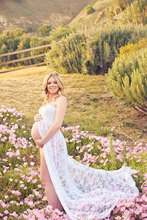 Hot Sale Maternity Photography Props Lace Stretchy Pregnancy Long Maternity Dress for Photo Shoot  Strapless Dresses Vestido 2024 - buy cheap