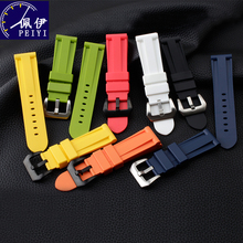 PEIYI Silicone watch strap with pin-button color wristband Men's watch 24mm26mm replace rubber watch chain for Panerai PAM111 2024 - buy cheap
