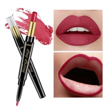 QIBEST Double Head Lipstick Lip Liner Pencils Waterproof Long Lasting Pigment Nude Dark Red Lipliner Pen Matte Makeup #288865 2024 - buy cheap