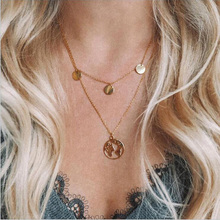 Seblasy Punk Bohemian Natural Stone Beads Leaves Infinity Moon Hearts Necklaces & Pendants for Women Simple Style Clavicle Chain 2024 - buy cheap