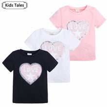 Camisetas de manga corta para niñas, ropa de algodón, Tops SC165 2024 - compra barato