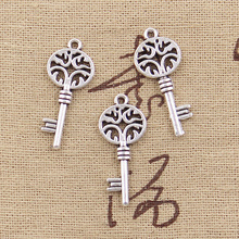 15pcs Charms Vintage Skeleton Key 27x11mm Antique Making Pendant fit,Vintage Tibetan Silver color,DIY Handmade Jewelry 2024 - buy cheap