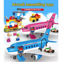 82pcs Large particles child Early education Building Blocks Compatible with duploINGlys Airplane series model toys 2024 - buy cheap