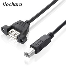 Кабель-удлинитель Bochara USB 2,0 Тип B папа-USB 2,0 Тип A мама с панельным креплением фольга + Плетеный экранированный 30 см 50 см 2024 - купить недорого