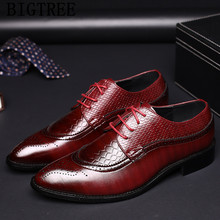Mens Dress Shoes Luxury Men Shoes Classic Croco Brogue Shoes Men 2022 Zapatos De Hombre De Vestir Formal Brogues Big Size 37-48 2024 - buy cheap