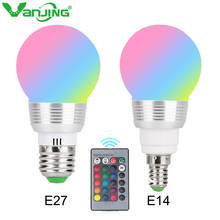 LED RGB Bulb Lamp E27 E14 85-265V LED Changeable Spotlight 3W Magic Holiday RGB Lighting +Remote Control 16 Colors 2024 - buy cheap