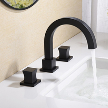 Basin Faucets Bathroom Sink Faucet 3 Holes Double Handle Luxury Hot and Cold Mixer Water Black/Gold Brass Bathbasin Bathtub Taps 2024 - buy cheap