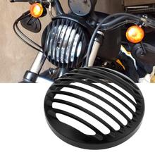 5.75 Inch Aluminum Alloy Motorcycle Headlight CNC Grill Side Mount Universal Cover Mask Headlamp Billet Cover for Harley-Motor 2024 - buy cheap