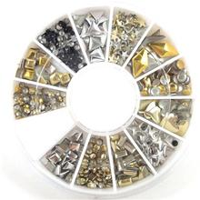 Gold Silver DIY 3D Metal Studs Stickers Square Punk Rivet Nail Art Decoration Manicure tools 2024 - buy cheap