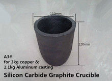 A3# Silicon Carbide Graphite Crucible for 3kg copper & 1.1kg aluminum  melting crucible     /Pouring cast iron crucible 2024 - buy cheap