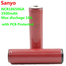 4pcs/lot original 18650 SANYO 3.6V NCR18650GA 3500mAh high drain 10A discharge current battery with PCB Protected 2024 - buy cheap