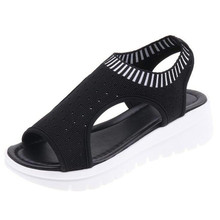 Fashion Women Sandals For Woman Breathable Comfort Shopping Ladies Walking Shoes Summer Platform Black Mesh Sandal Shoes 2024 - buy cheap