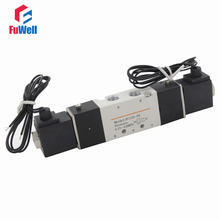 Válvula Solenoide 4V120-06 DC 24V, 5 puertos, 2 posiciones, conector PT1/8, válvula de Control de aire solenoide, válvula neumática de aleación de aluminio 2024 - compra barato