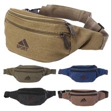 Men Casual Durable Fanny Pack Waist Bags Belt-Bag Canvas Hip Bum Military Bag Pouch Three Zipper Pockets 2024 - buy cheap