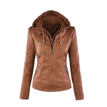 Hot autumn and winter women leather jacket zipper motorcycle leather coat short paragraph PU jacket large size coat 3XL-7XL 2024 - buy cheap