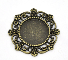 DoreenBeads-20 alrededor de tono bronce ajustes del marco de Cameo 27x27mm (B14805), yiwu 2024 - compra barato