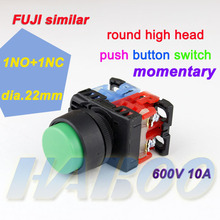 momentary push button switch 5pcs/lot FUJI similar high head push button switch 1NO+1NC reset electrical switch various color 2024 - buy cheap