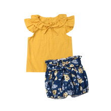 0-24M Cute Newborn Baby Girl Sleeveless Tank Tops Floral Shorts Pant Bottom 2PCS Summer Clothes Set 2024 - buy cheap