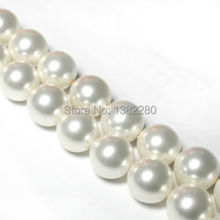 ! Wholesale 10mm White South Sea Shell Pearl Loose Beads 15''  2piece/lot fashion jewelry  JT5717 2024 - buy cheap