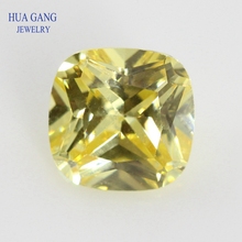 3x3~12x12mm Lemon Color Cushion Cut Shape Loose CZ Stone Beads Brilliant Cut 5A Synthetic Gems Cubic Zirconia For Jewelry 2024 - buy cheap