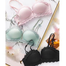2018 new cross beauty bra set sexy women intimates lace young girls intimates push up deep-v neck female underwear small thicken 2024 - buy cheap