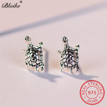 Blaike Real 925 Sterling Silver Cute Turtle Stud Earrings For Women Animal Charm Piercing Earrings Female Wedding Jewelry Gifts 2024 - buy cheap