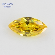 Golden Marquise Shape 5A Brilliant Cut CZ Stone Synthetic Gems Yellow Cubic Zirconia For Jewelry Wholesale Size 1.5x3~10x20mm 2024 - buy cheap