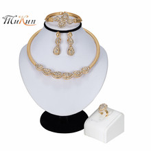 MUKUN-Conjuntos de joyería de boda para mujer africana, collares de cristal Vintage de Dubái, pulsera, anillo, pendientes, conjuntos de joyería 2019 2024 - compra barato