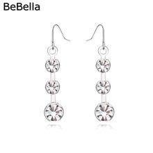 BeBella 3 colores pendientes colgantes de cadena de cristal hechos con cristal checo genuino 2024 - compra barato
