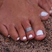 Frete grátis anéis de dedo do pé vintage esculpidos para mulheres estilo boho cor prata antiga jóias para presente de pé descalço 2024 - compre barato