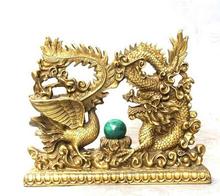 Fengshui-estatua de bronce chino de 8 pulgadas, escultura de Dragón de la realeza, estatua de Phoenix, Fábrica de bronce de decoración 2024 - compra barato