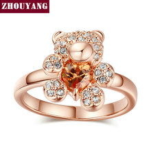 Anillo de oso de alta calidad, anillo de color dorado rosa, joyería de salud, Diamante de imitación, cristal austriaco ZYR104 ZYR129 ZYR130 2024 - compra barato