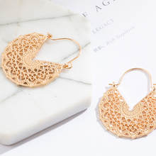 2020 Fashion Metal Earrings For Women Statement Earrings Gold Color Hollow Geometric Jewelry Simple Vintage Drop Dangle Earrings 2024 - buy cheap