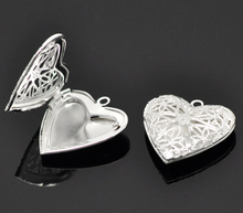 DoreenBeads silver color Heart Shape Picture/ Photo Frame Locket Pendants 26x26mm(Fit 18.7x13.7mm),10PCs (B15993) 2024 - buy cheap