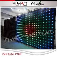 p18 3x4m free shipping black fabric for backdrop led lighted stage backdrop curtain 2024 - buy cheap