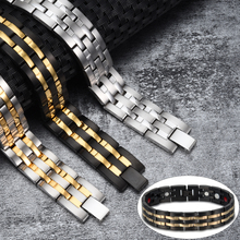 Pulseira vinterly de aço inoxidável para homens, bracelete magnético de 15mm tipo germânio 2024 - compre barato