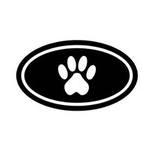 15.5cm*9cm OVAL Dog Paw Print Motorcycle Car Sticker Fashion Vinyl Decal Black/Silver S6-3835 2024 - buy cheap