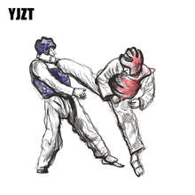 YJZT 13.7CM*15.2CM  Boxing Taekwondo Karate Fun PVC Car Sticker 11-00245 2024 - buy cheap