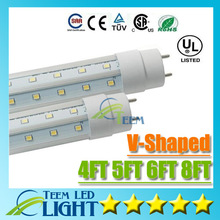 CE UL DLC V-Shaped T8 G13 Led Tube Light 4FT 28W 5FT 36W 6FT 42W 8FT 65W Cooler Door SMD2835 Led Fluorescent Double Sides tubes 2024 - buy cheap