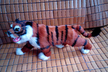 simulation cute tiger 38x19cm model polyethylene&furs tiger model home decoration props ,model gift d424 2024 - buy cheap