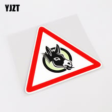 YJZT 13CM*11.2CM Funny DONKEY IN GREEN Warning Mark Decoration Car Sticker Decal PVC 13-0837 2024 - buy cheap