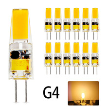 12X G4 Светодиодная лампа мини с регулируемой яркостью DC/AC 12 V/220 V 6W прожектор Светодиодная лампа люстра свет супер яркий G4 COB силиконовые лампы ампулы 2024 - купить недорого