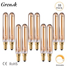 Grensk T20 Tubular Led Lamp 1W Gold Tint Retro LED Long Filament Bulb Ultra Warm 2200K E12 E14 Dimmable Decorative Lights Bulb 2024 - buy cheap