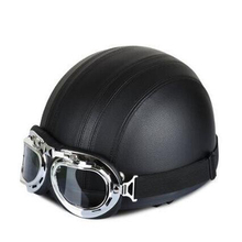 Винтажный шлем для верховой езды на мотоцикле в стиле ретро, шлем для верховой езды, шлем из искусственной кожи 2024 - купить недорого